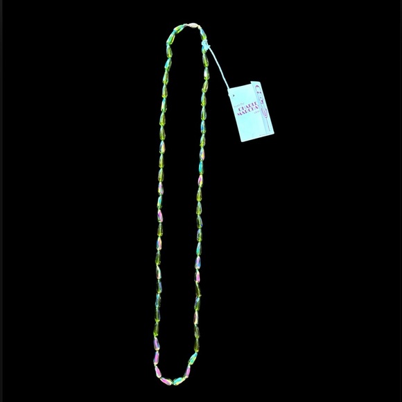 NWT Vintage Charles Marchant Watermelon Aurora Borealis Crystal Bead Necklace - Picture 3 of 10